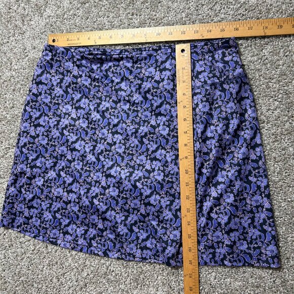 J.Jill Fit Womens Sz M Petite Performance Knit Skort Floral Print Purple - Picture 6 of 7
